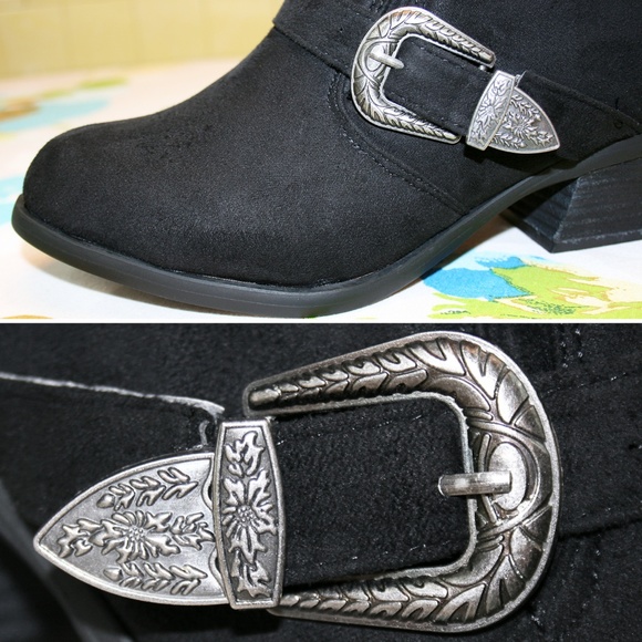 Double Buckle Western Ankle Boots NWT - Picture 7 of 8